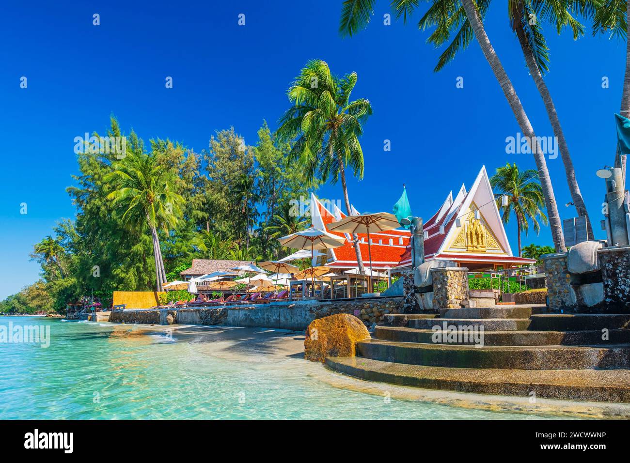 Thailand, trat Provinz, Ko Chang Insel, Khlong Prao Strand, Santhiya Tree Koh Chang Resort Stockfoto