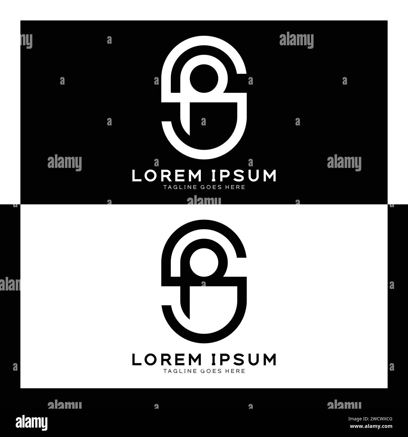 SP Initial Letters Linked elegant Logo. Monogramm mit S- und P-Mustern Stock Vektor
