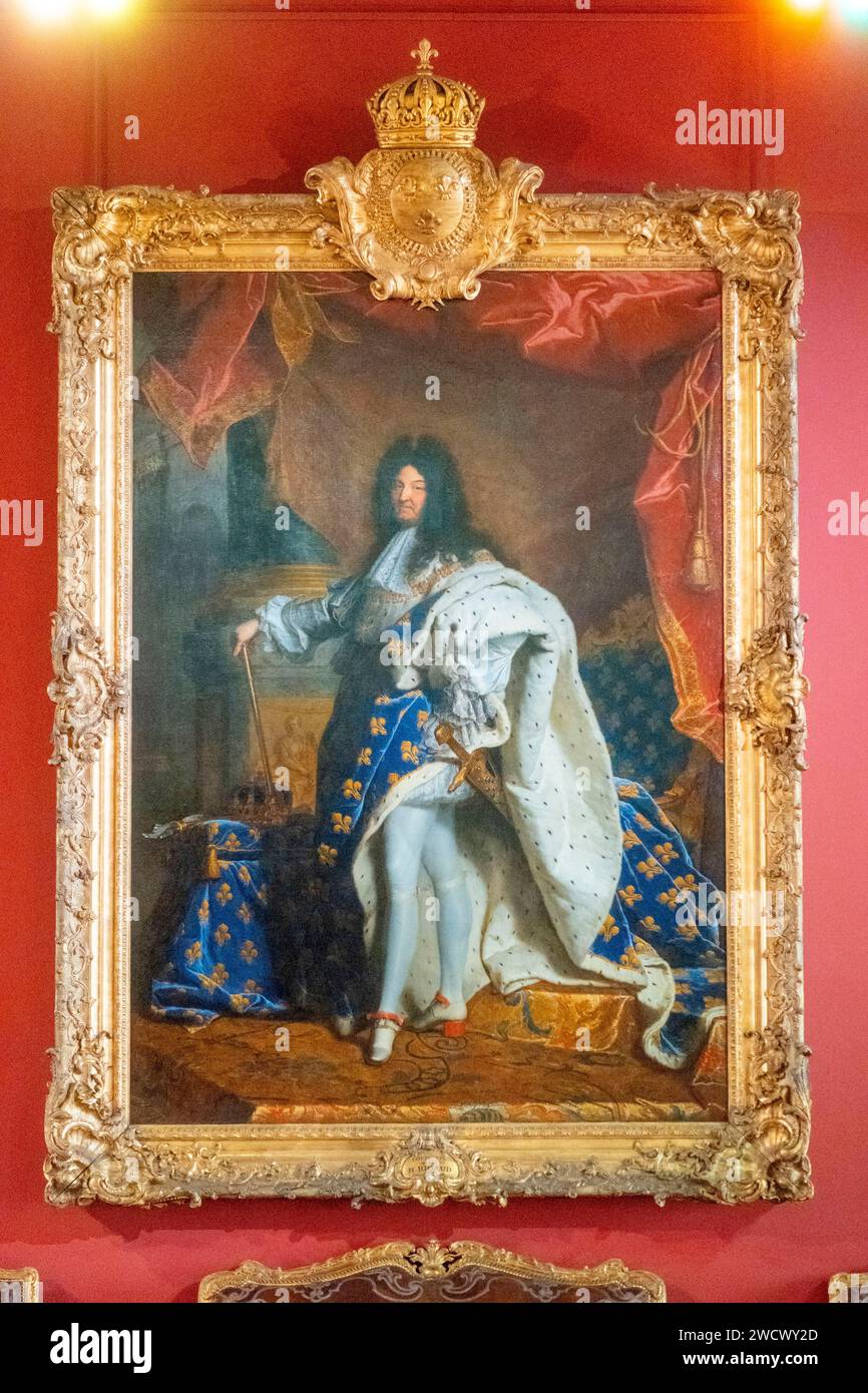 Frankreich, Paris, Gebiet, das von der UNESCO zum Weltkulturerbe erklärt wurde, Louvre Museum, Sully Flügel, Louis XIV von Hyacinthe Rigaud Stockfoto