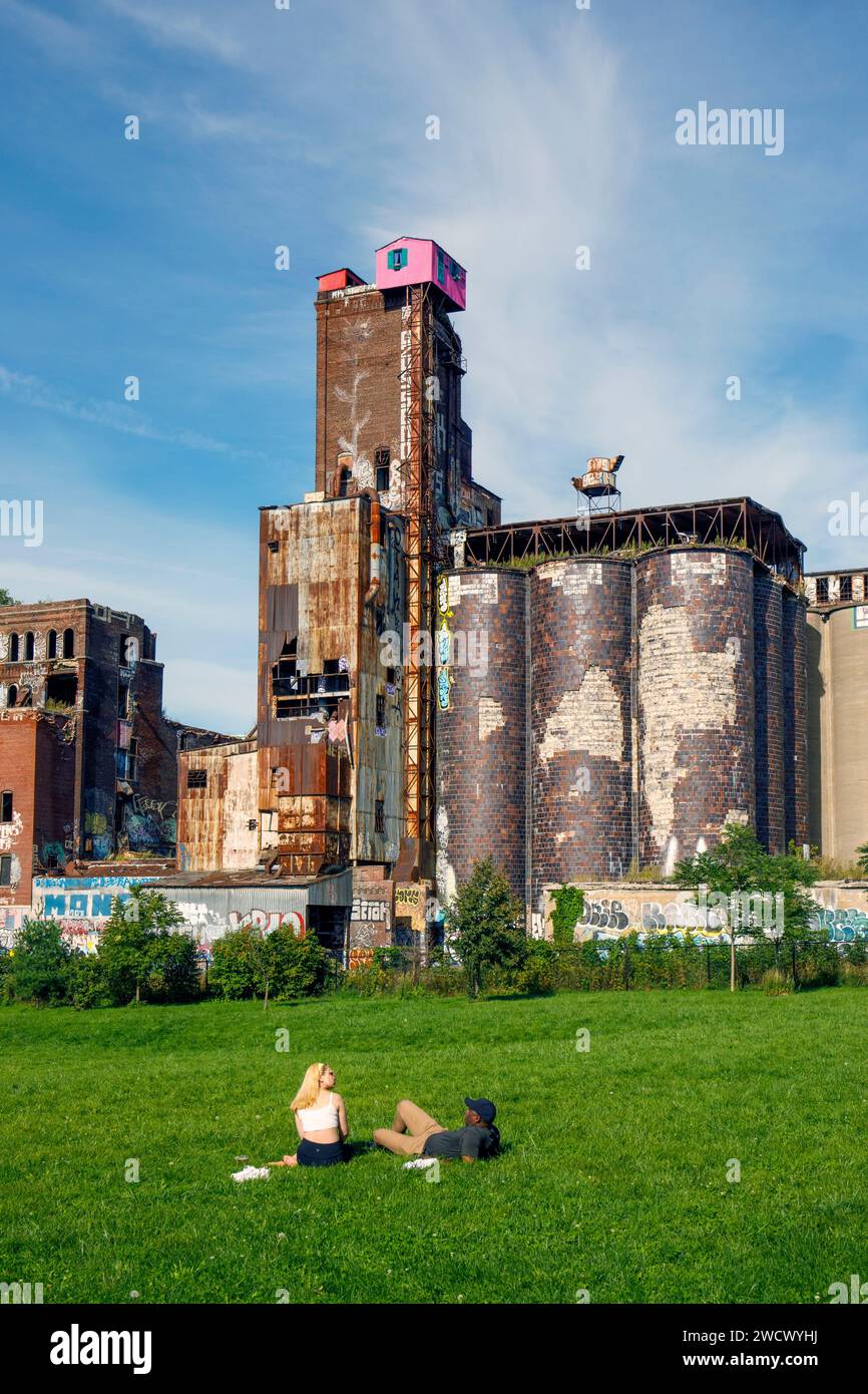 Kanada, Provinz Quebec, Montreal, die Umgebung des Lachine Canal im Westen der Stadt, die Silos der ehemaligen Canada Malting Co Fabrik Stockfoto