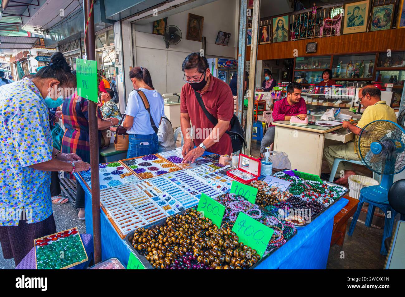 Thailand, Chanthaburi, der Edelsteinmarkt, einer der wichtigsten in Südostasien Stockfoto