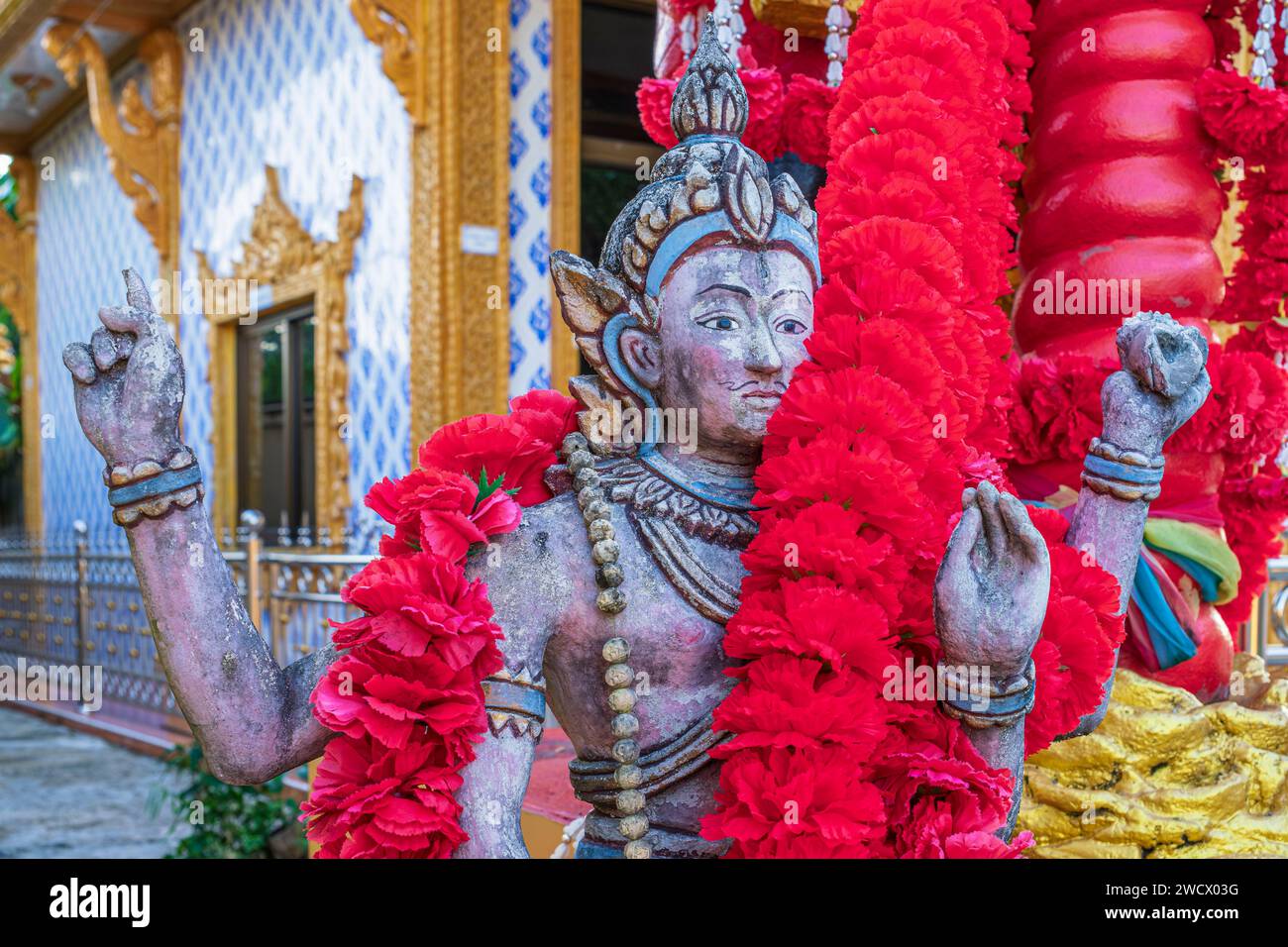 Thailand, Chanthaburi, Wat Bot Mueang buddhistischer Tempel Stockfoto