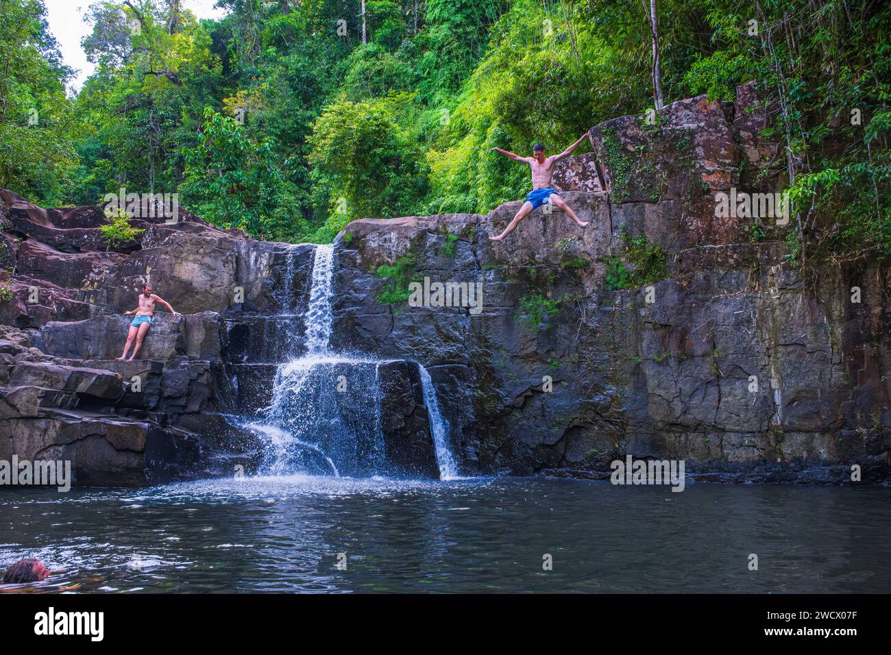 Thailand, Provinz trat, Insel Ko Kood (oder Ko Kut), Wasserfall Khlong Yai Ki Stockfoto