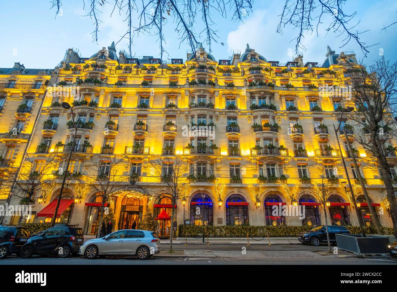 Frankreich, Paris, Avenue Montaigne, das Luxushotel Plaza Athenee Stockfoto