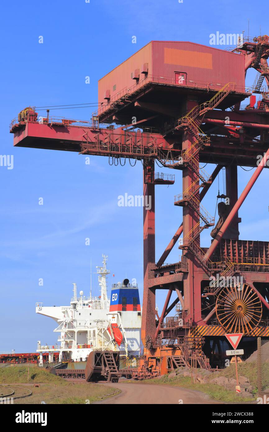 Frankreich, Nord, Dünkirchen, Grand Port Maritime de Dunkerque (GPMD), Schiffsentladebereich Stockfoto