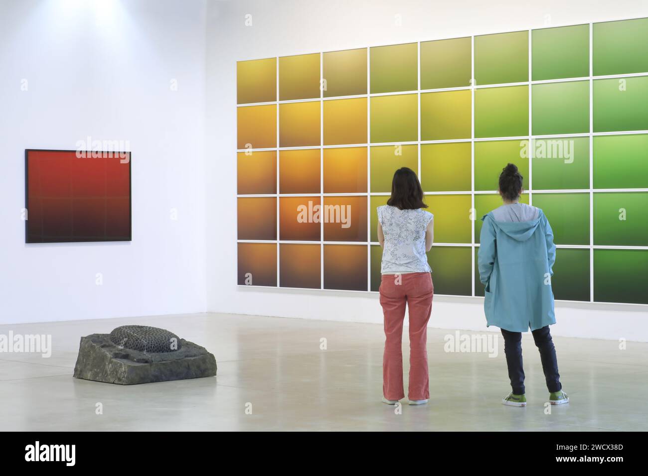France, Nord, Dunkirk, FRAC Grand Large / Hauts-de-France entworfen von den Architekten Lacaton & Vassal, Installation von Nicolas Floc'h (Unterwasserfotograf) die Farbe des Wassers Stockfoto