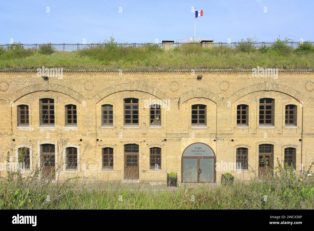 Frankreich, Nord, Umgebung von Dünkirchen, Leffrinckoucke, Maginot Line, Musérial – Fort des Dunes (1878), das das Herz der Operation Dynamo während des Zweiten Weltkriegs war Stockfoto