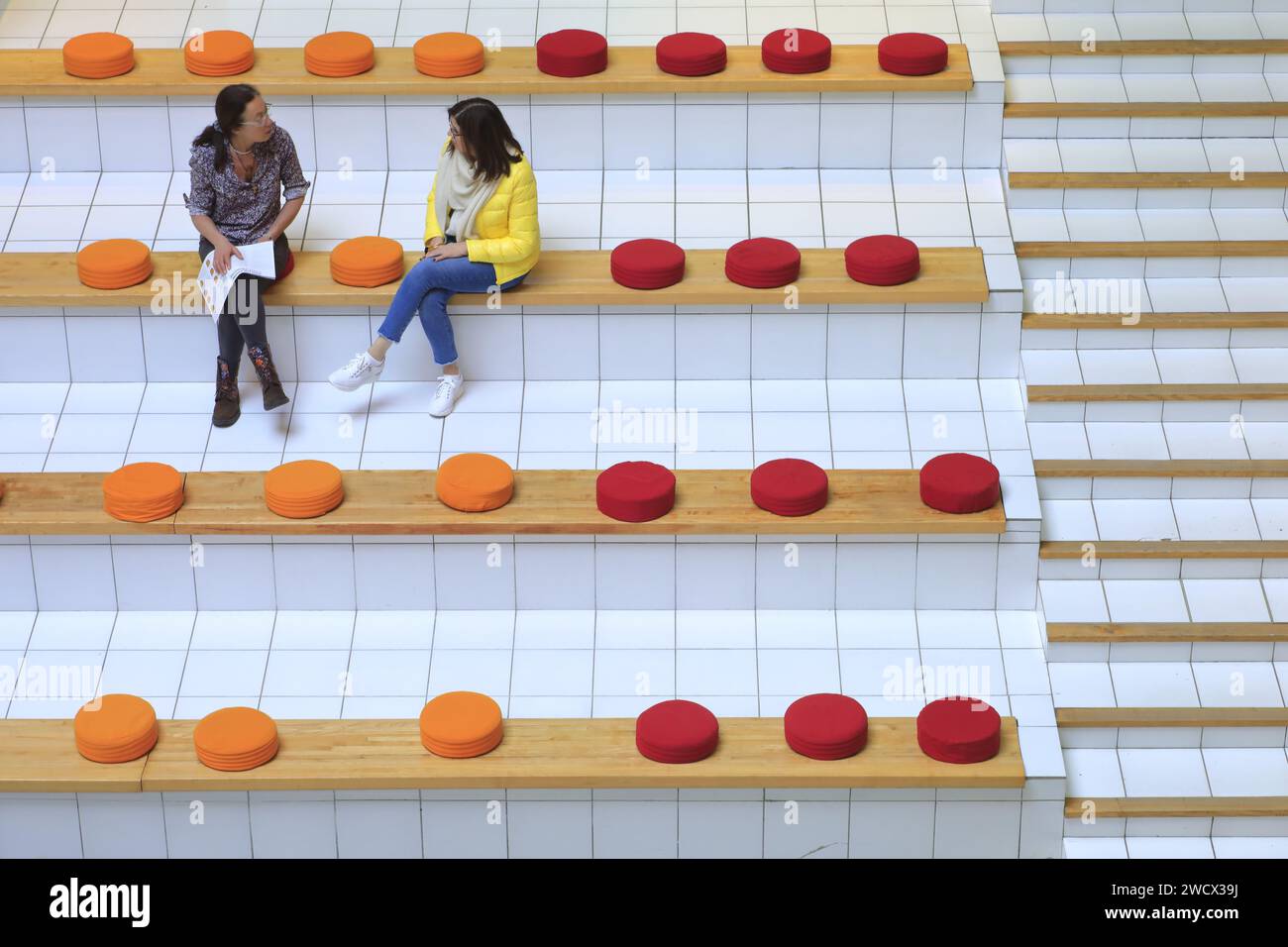 France, Nord, Dunkirk, LAAC (Lieu d’Art et Action Contemporaine), Museum mit Werken von 1945 bis 1980, Zentralatrium Stockfoto