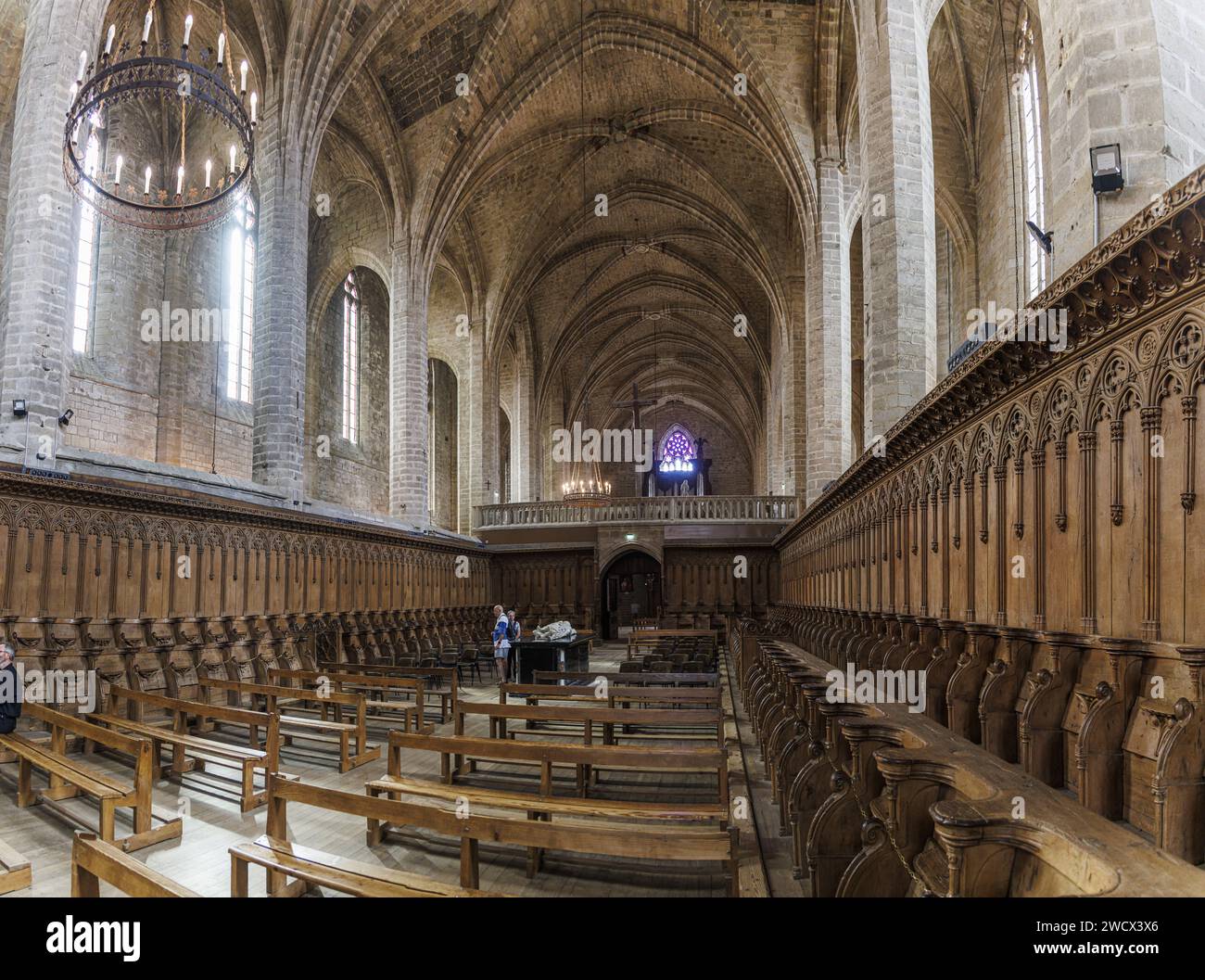 Frankreich, Haute Loire, La Chaise Dieu, Abteikirche St. Robert, die Stände Stockfoto