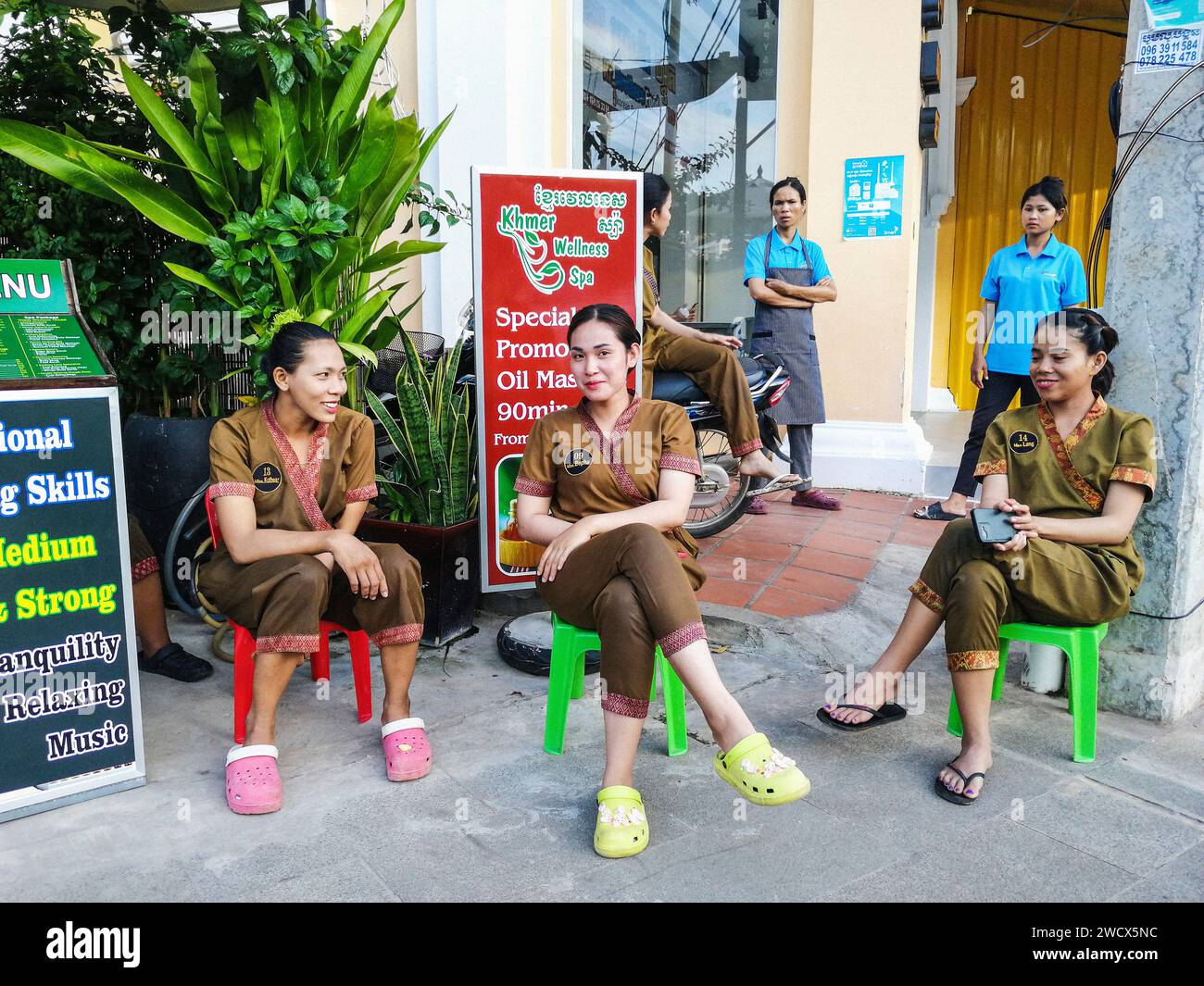 Kambodscha, Siem Reap, Massagezentrum Stockfoto
