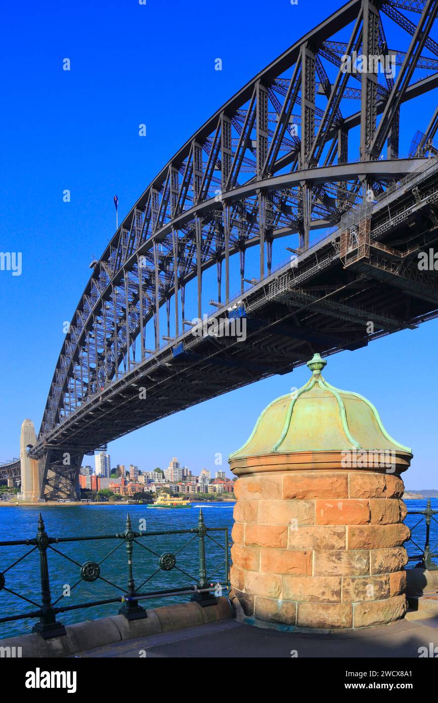 Australien, New South Wales, Sydney, Dawes Point, Metal Harbor Bridge (1932), erbaut von John Bradfield Stockfoto