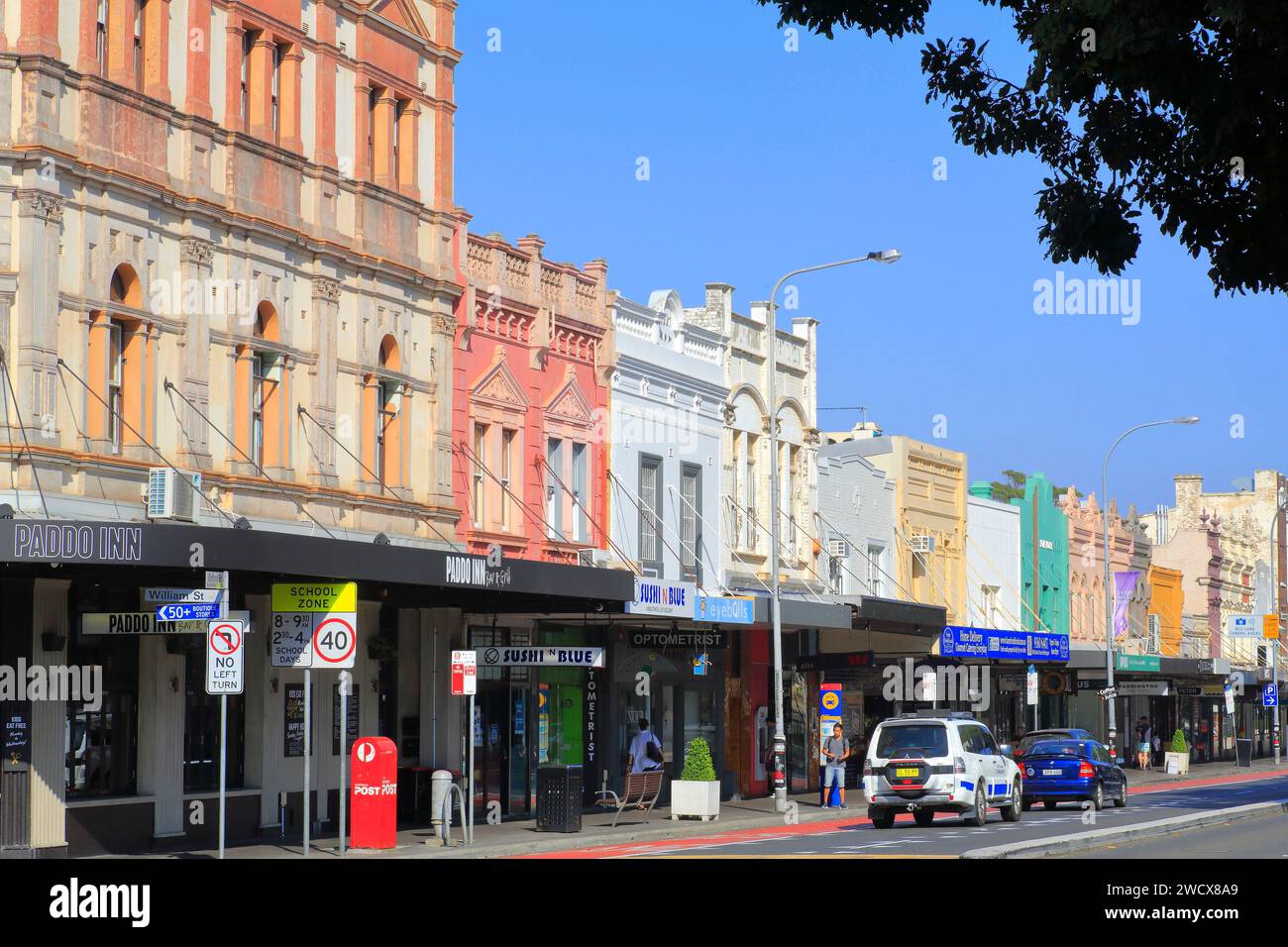 Australien, New South Wales, Sydney, Paddington District, Oxford Street, viktorianische Architektur Stockfoto
