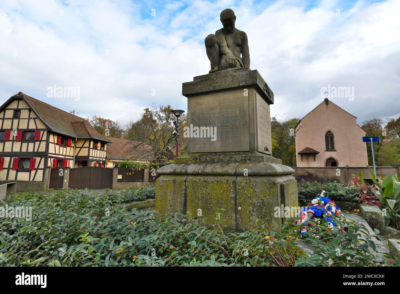 Frankreich, Bas Rhin, Ostwald, Totendenkmal, Kriege 1914-1918 und 1939-1945, Friedhofskapelle Stockfoto