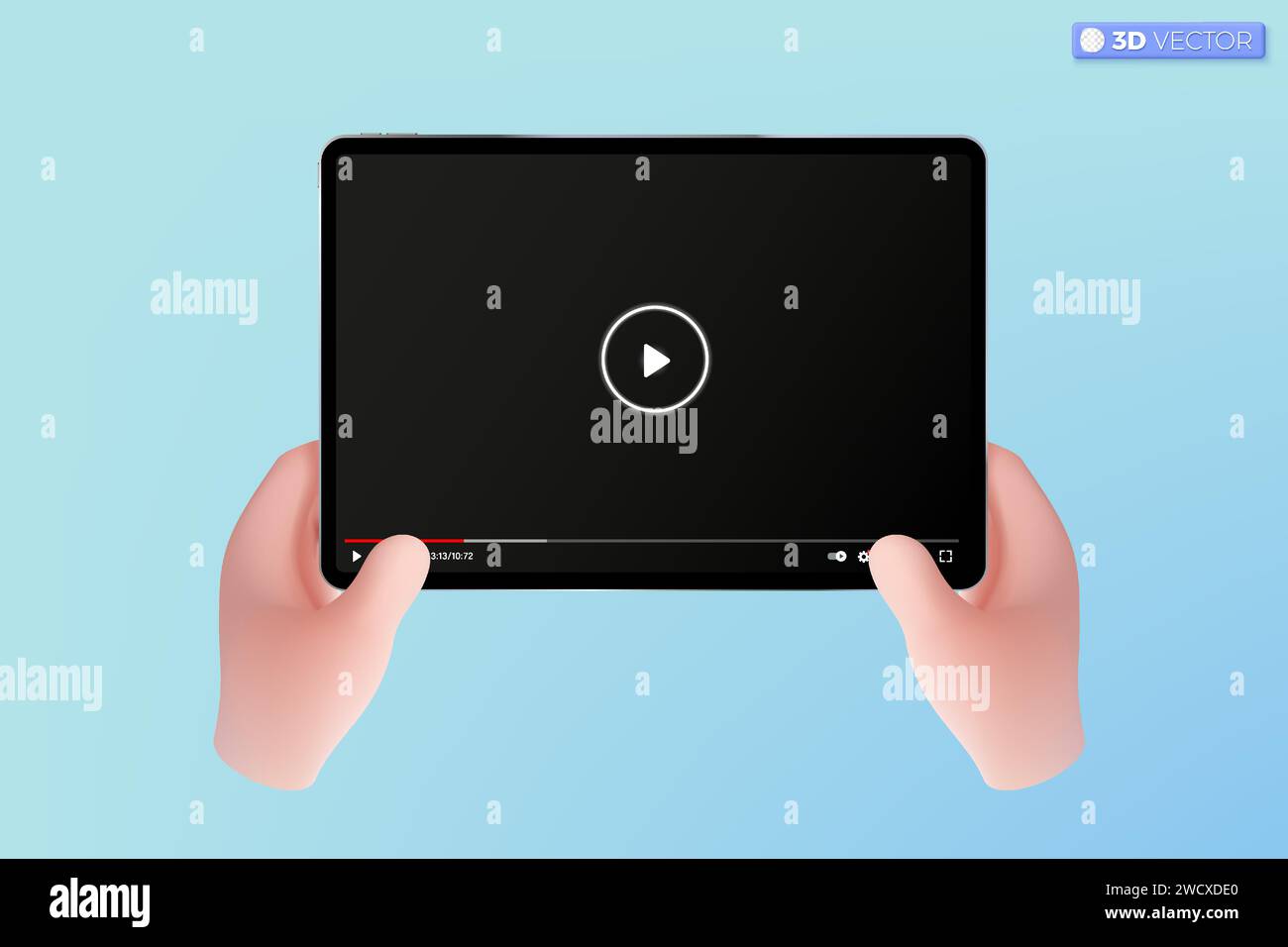 3D-Symbol für die Benutzeroberfläche der Video-Media-Steuerungstaste für Mobiltelefone. Online-Spiele für Geldverdienen, Live-Streaming und vlog-Konzept. 3D-Vektor ist Stock Vektor