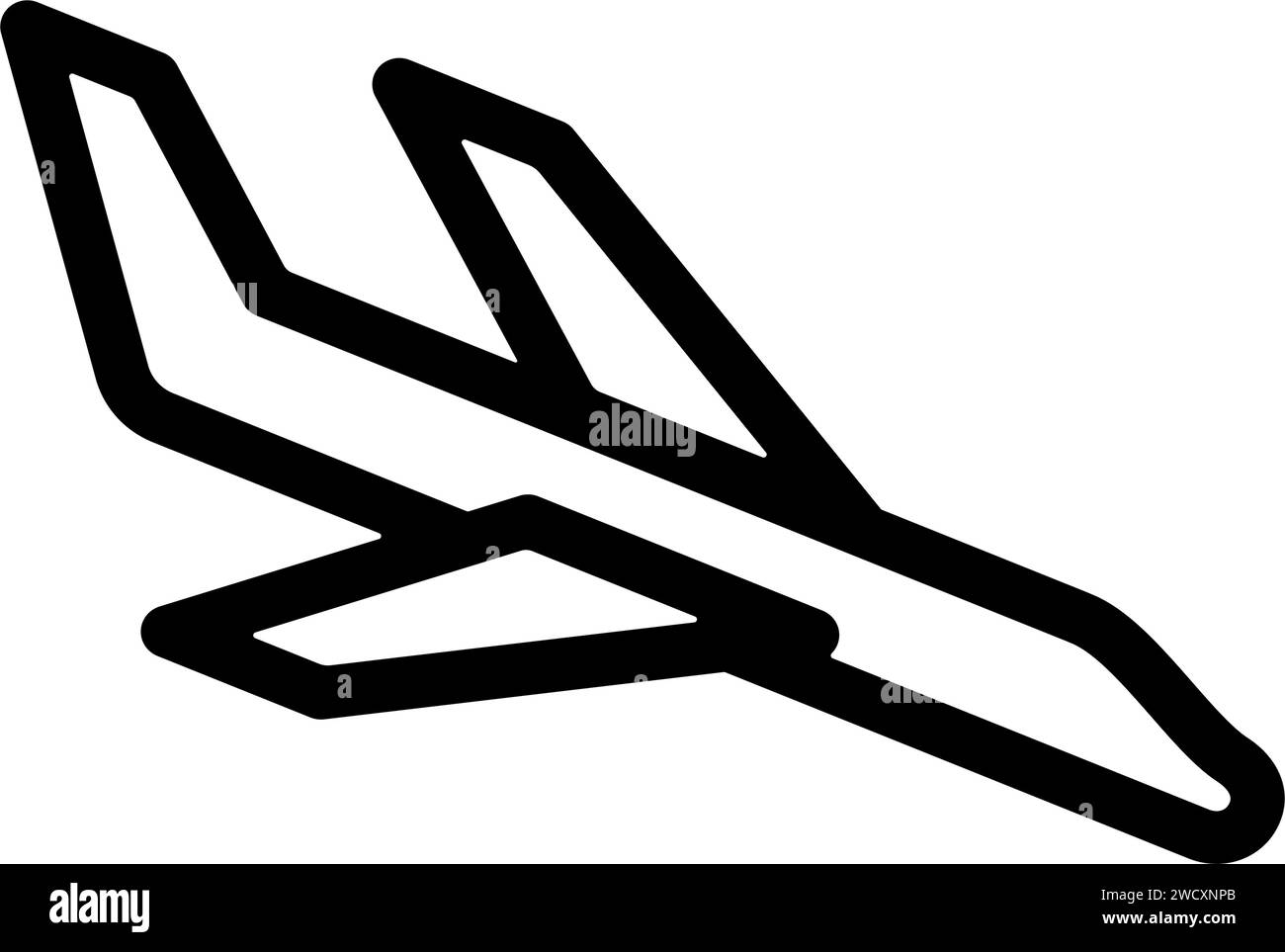 Symbol für das Landungsflugzeug. Vektorgrafik umreißen Stock Vektor