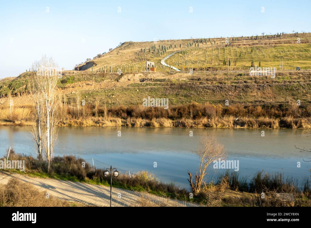 Tigris-Ufer in Diyarbakir, Türkei Stockfoto