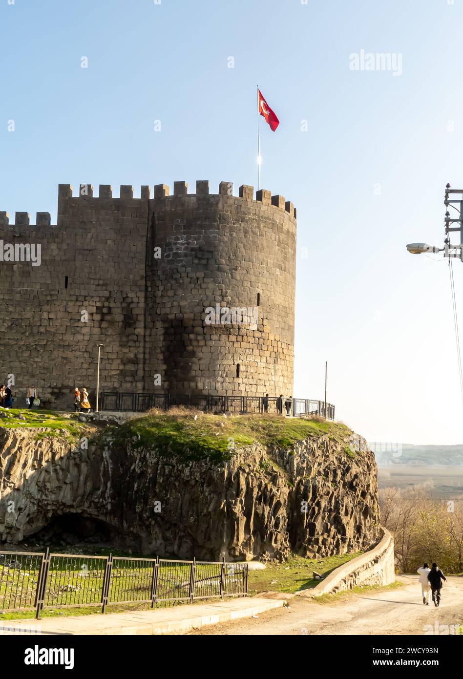 Kec Burcu der Ziegenturm, ein Teil der Stadtmauer in Diyarbakir Türkei Stockfoto