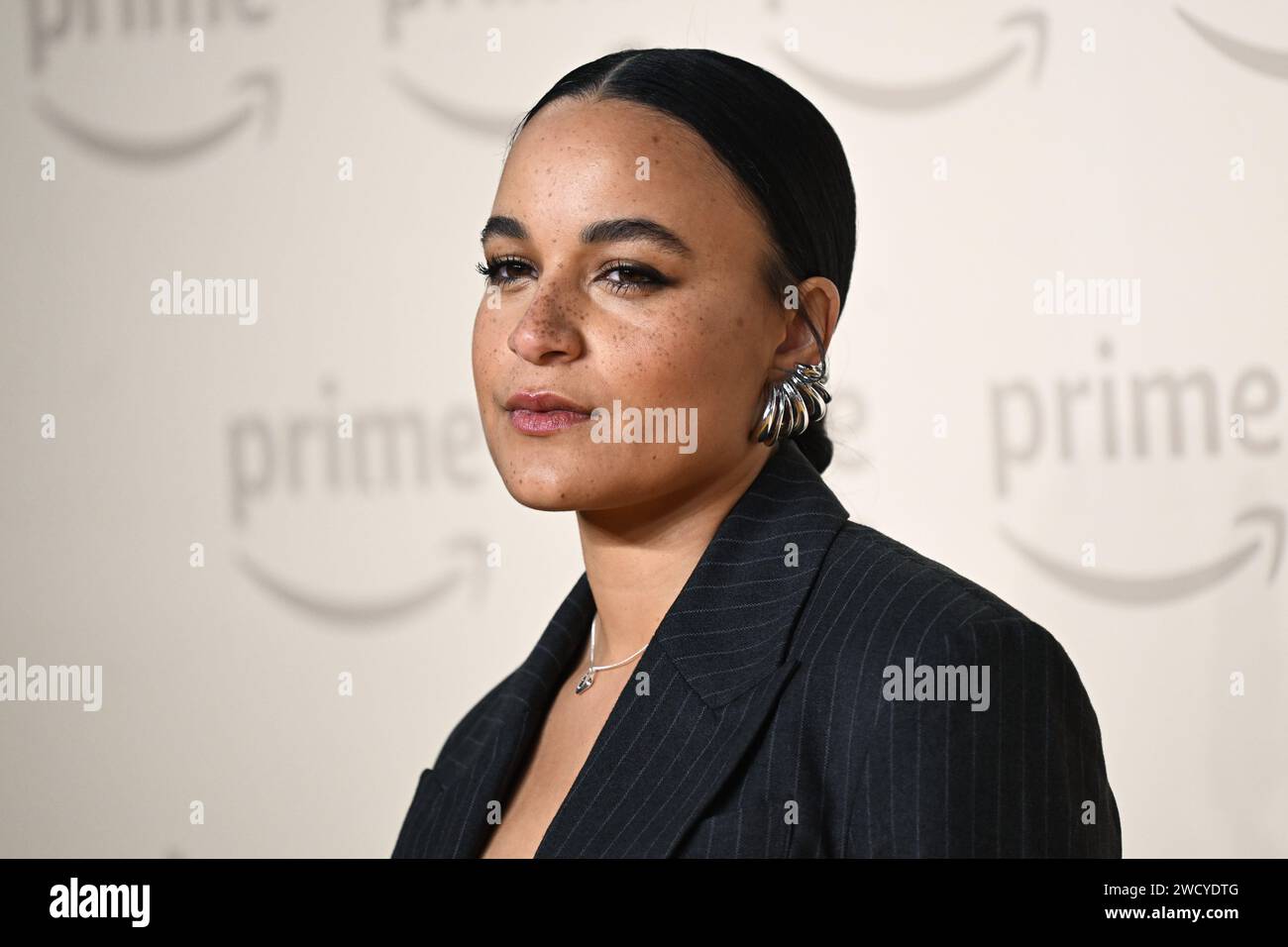 London, Großbritannien. 17. Januar 2024. Karena Evans nimmt an der britischen Premiere von Mr & Mrs Smith auf der Curzon Mayfair in London Teil. Das Foto sollte lauten: Matt Crossick/Empics/Alamy Live News Stockfoto