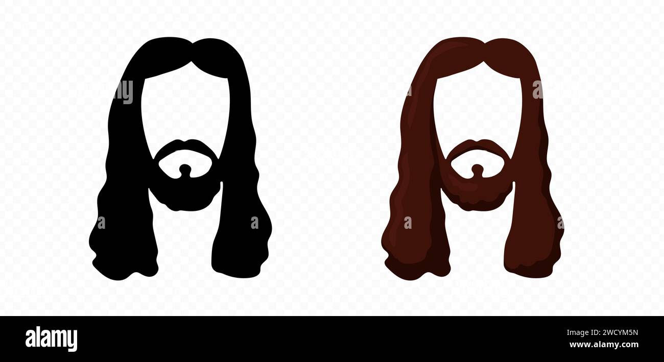 Jesus Christus Gesicht historische Person Silhouette Vektor Porträt Stock Vektor