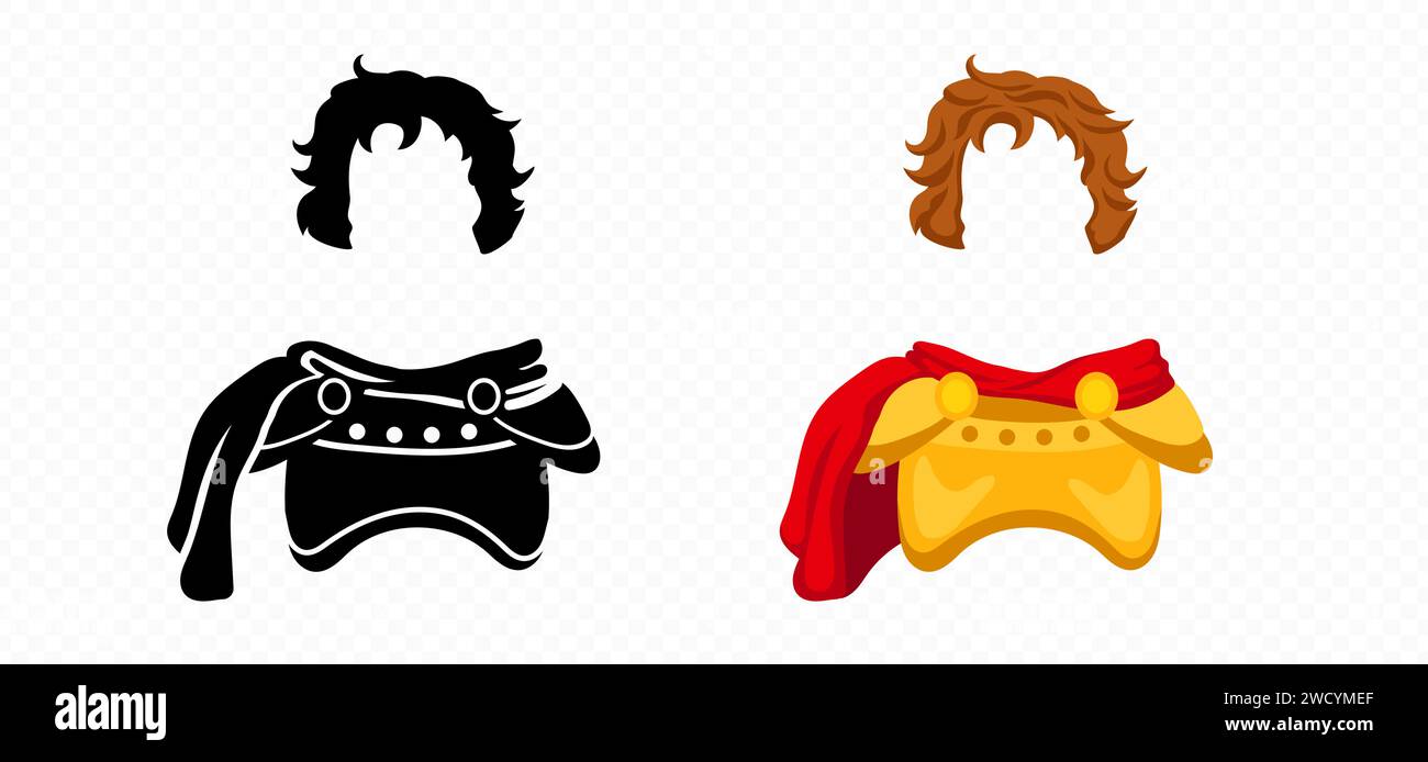 Alexander große mazedonische historische Person Silhouette Vektor Porträt Stock Vektor