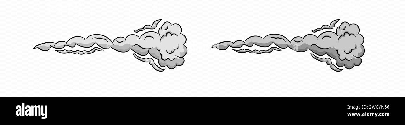 Rauch-Cartoon-Vektor-Windstoß. Comic Smoke Puff Stock Vektor