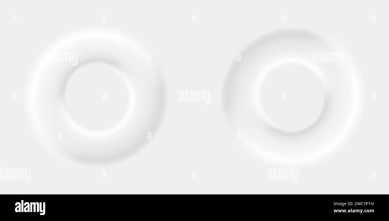 Runde weiße Ikonen im Stil des Neomorphismus Stock Vektor