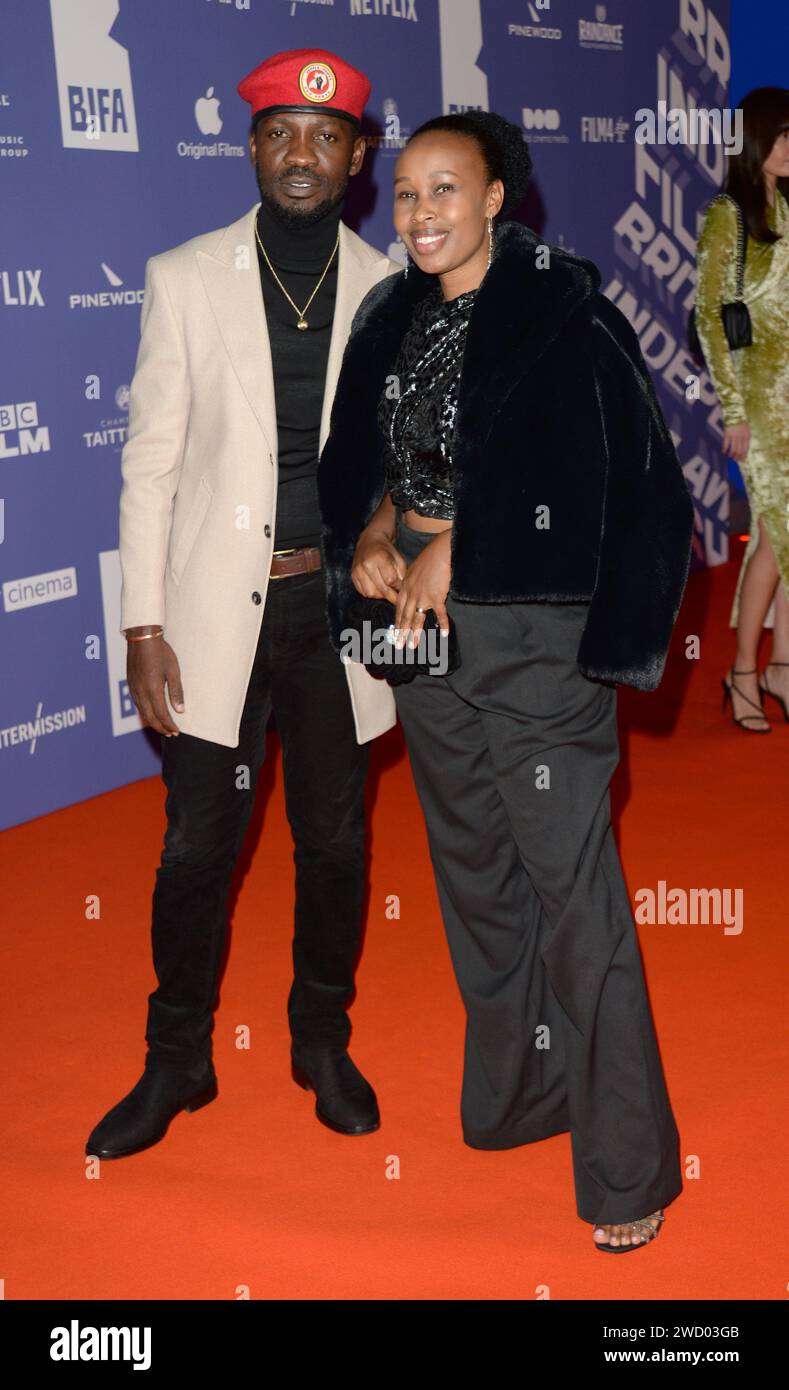 Das Foto muss gutgeschrieben werden ©Alpha Press 078237 12/2023 Bobi Wine und Barbie Kyagulanyi BIFA British Independent Film Awards 2023 in London Stockfoto