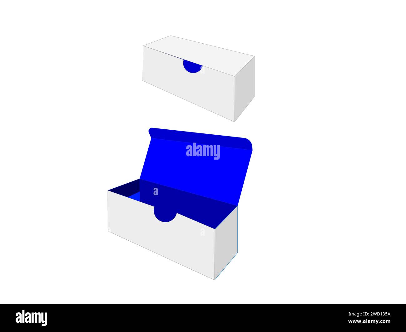 Rechteckiges Feld, Box Dieline Template, Editierbare Vektordatei. Stock Vektor
