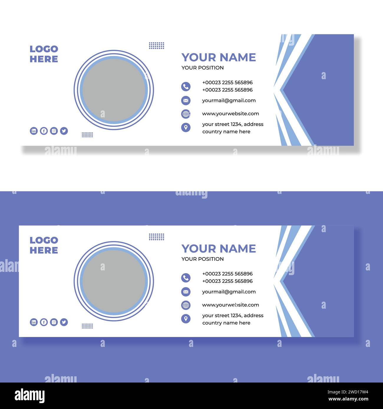 Professionelle E-Mail-Signatur-Designvorlage Stock Vektor