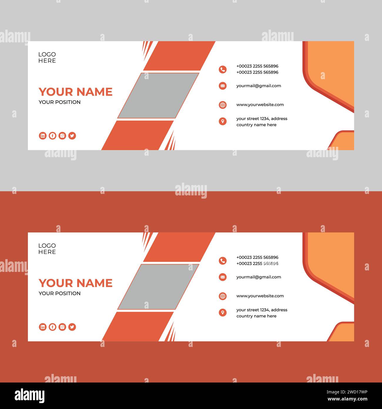 Professionelle E-Mail-Signatur-Designvorlage Stock Vektor