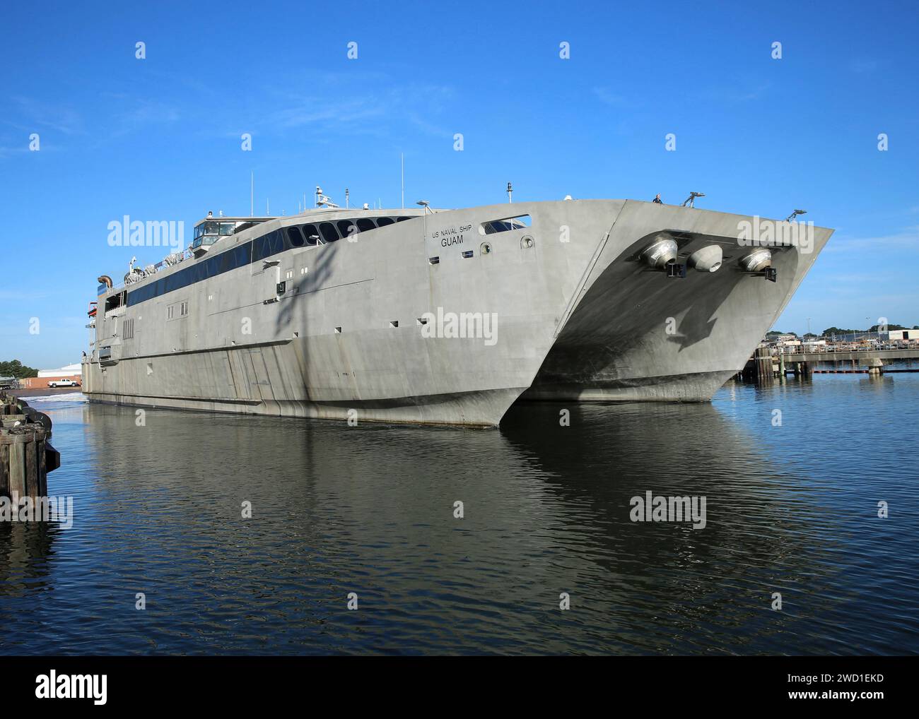 Das Military Sealift Command Hochgeschwindigkeits-Transport USNS Guam. Stockfoto