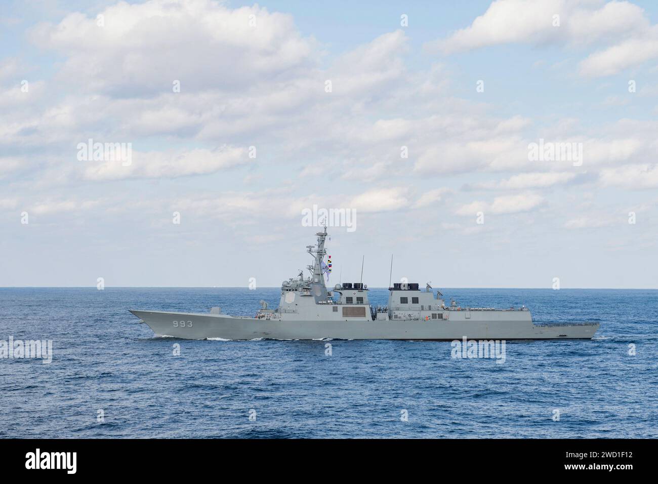 Der Raketenzerstörer der Republik Korea ROKS Seoae Ryu Sung Ryong. Stockfoto