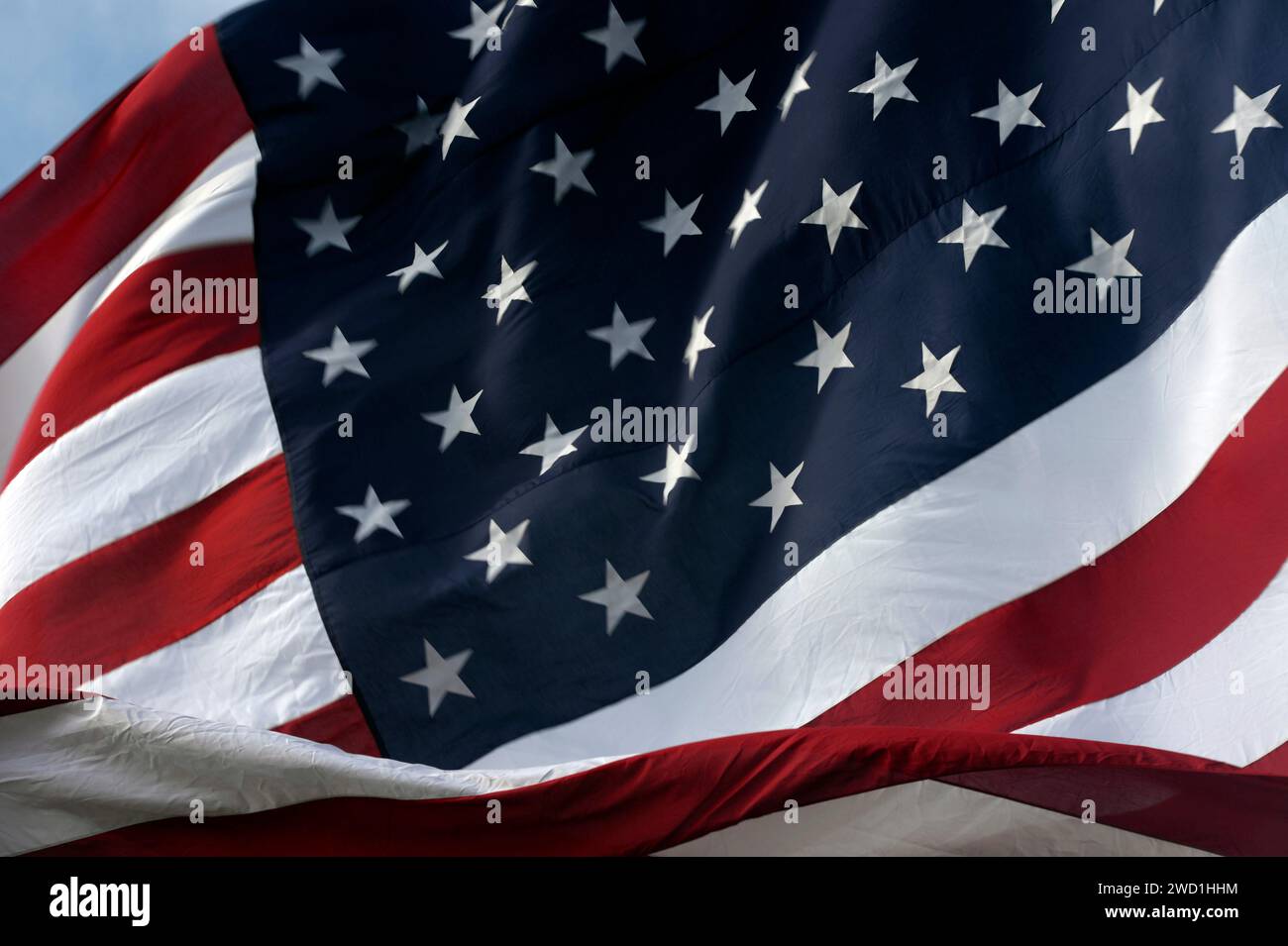 Vollbildansicht der amerikanischen Flagge. Stockfoto