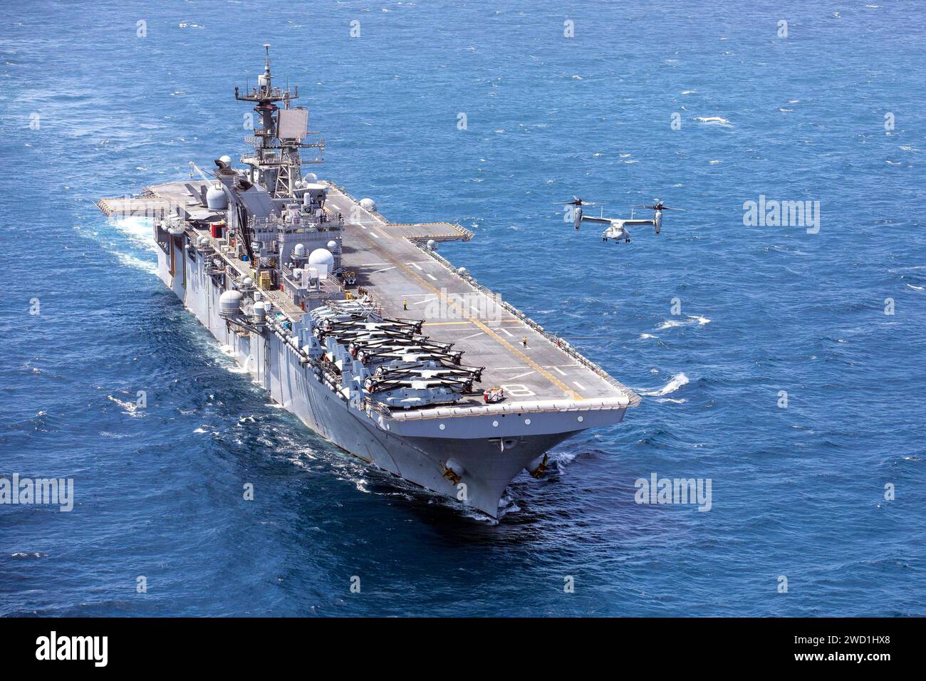 USS Makin Island vor der Küste Somalias zur Unterstützung der Operation Octave Quartz. Stockfoto