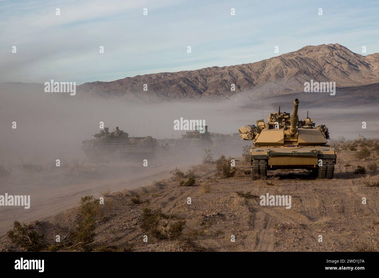 Die US-Marines benutzen einen M1A1 Abrams-Panzer während der Übung Steel Knight. Stockfoto
