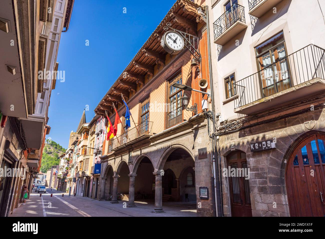 Stadt ​​hall, Sangüesa, Navarra, Spanien Stockfoto