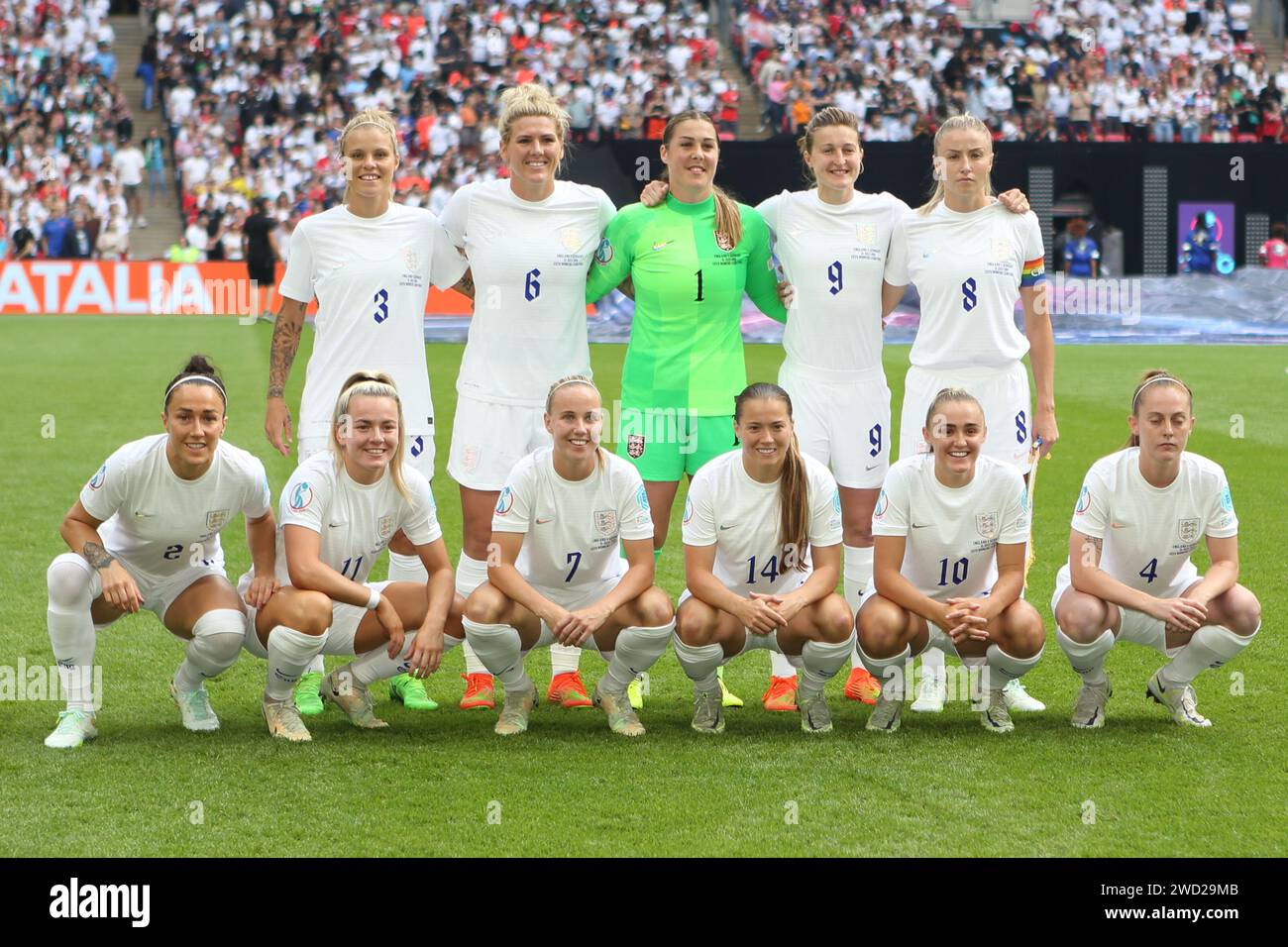 Mannschaftsfoto England UEFA Women's Euro Final 2022 England gegen Deutschland im Wembley Stadium, London 31. Juli 2022 Stockfoto