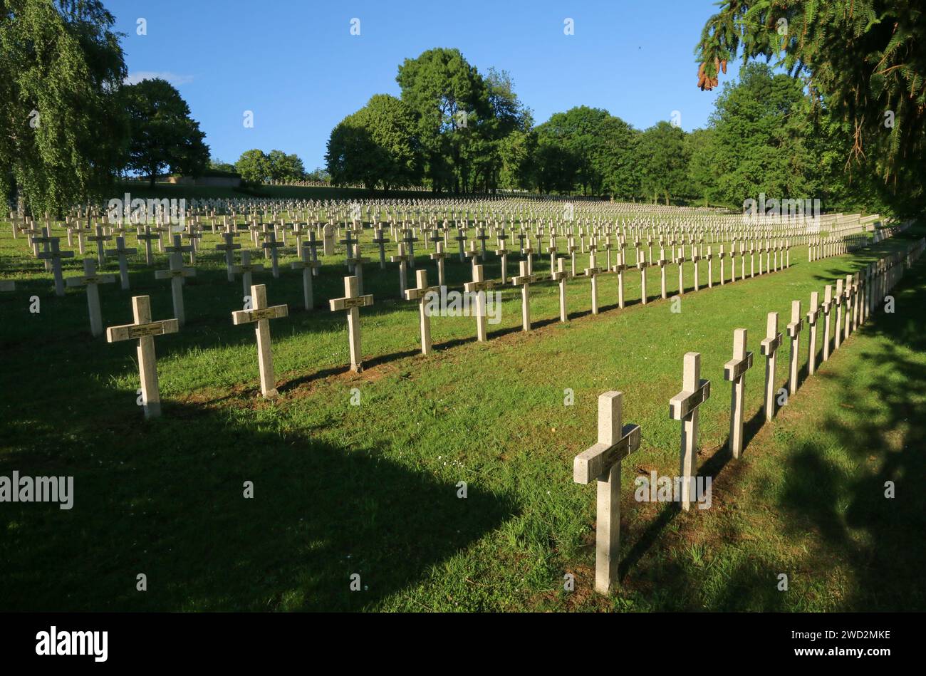 Militärfriedhof, erster und zweiter Weltkrieg, Montauville, Departement Meurthe-et-Moselle, Region Grand Est, Frankreich Stockfoto