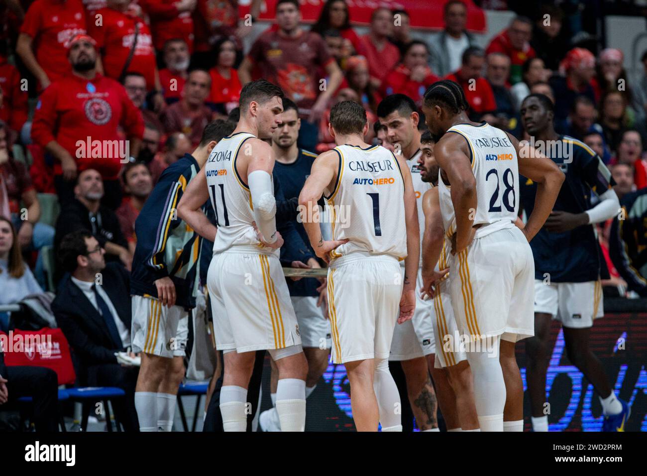 UCAM Murcia CB vs REAL MADRID Basket, ACB, Endesa Basketball League, First Basket Division, Regular League, Sport's Palace Murcia, 14. Januar 2024 Stockfoto