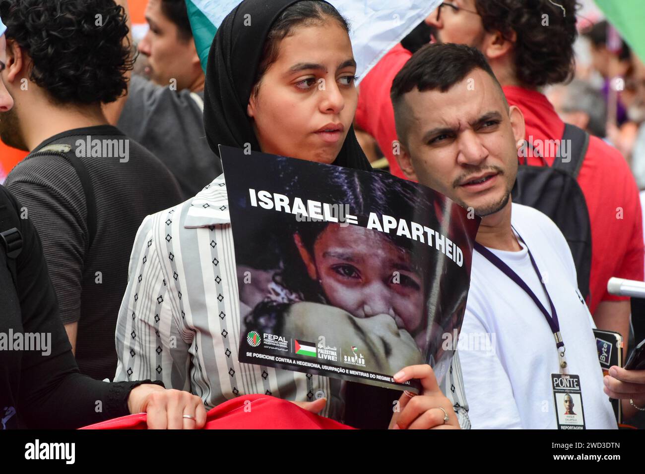 Soziale Bewegungen, Palästinenser und Unterstützer protestieren gegen 'Global Call - Waffenstillstand jetzt! Stoppt den Völkermord in Gaza. Stockfoto