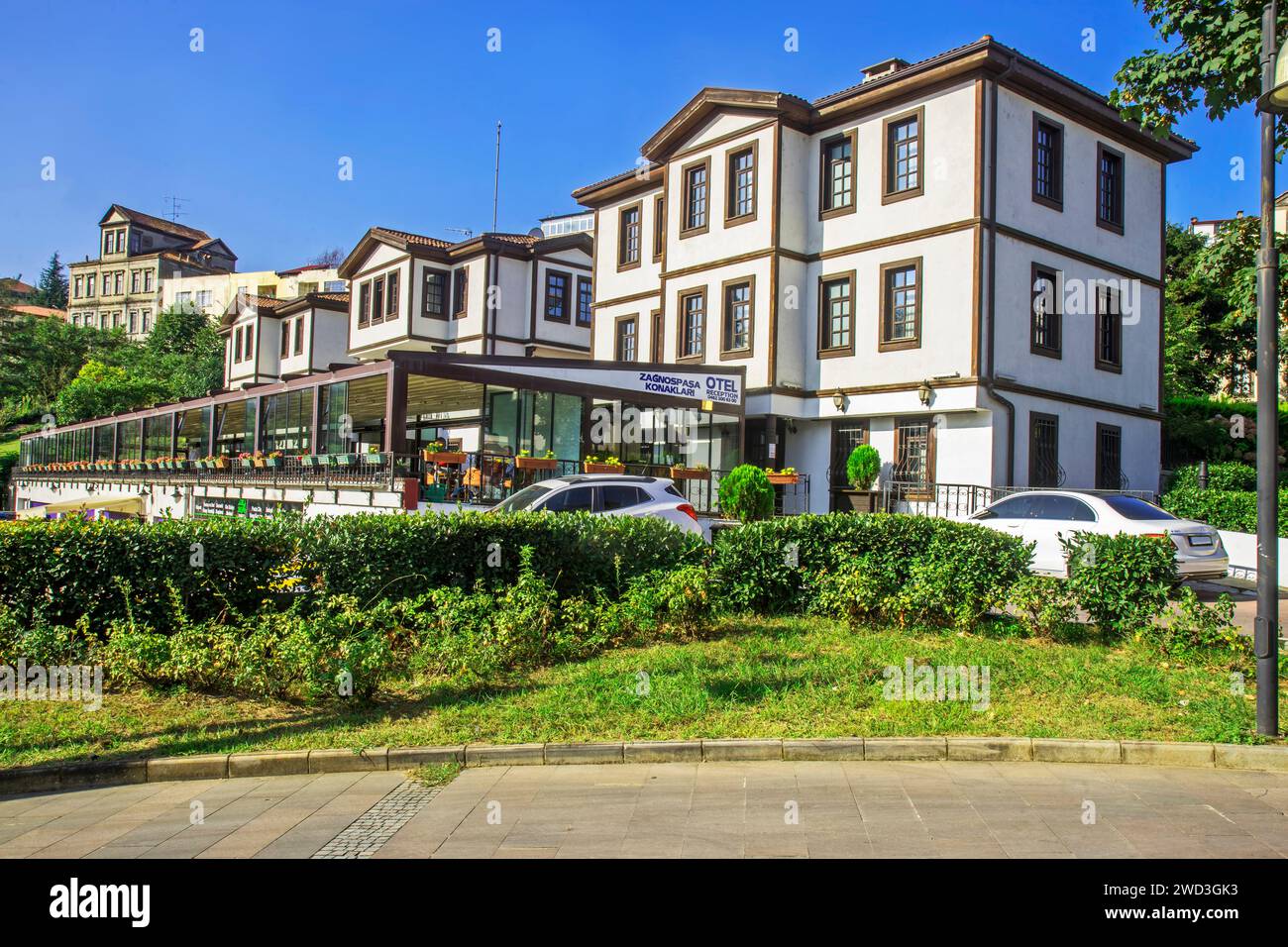 Blick auf den Bezirk Pazarkapı in Trabzon. Türkei Stockfoto