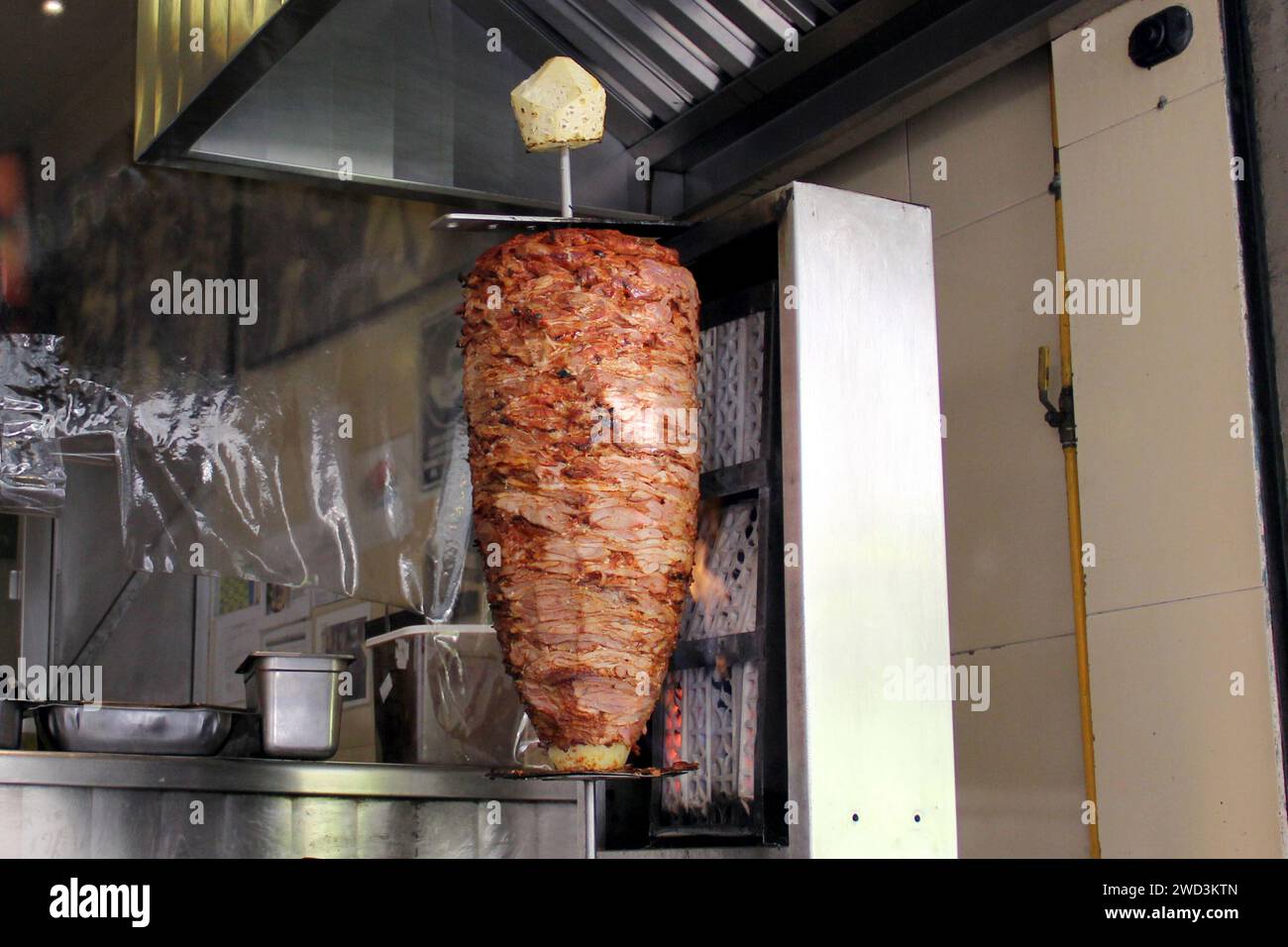 Typisch mexikanisches Essen, Schweinefleisch für Tacos al Pastor Stockfoto