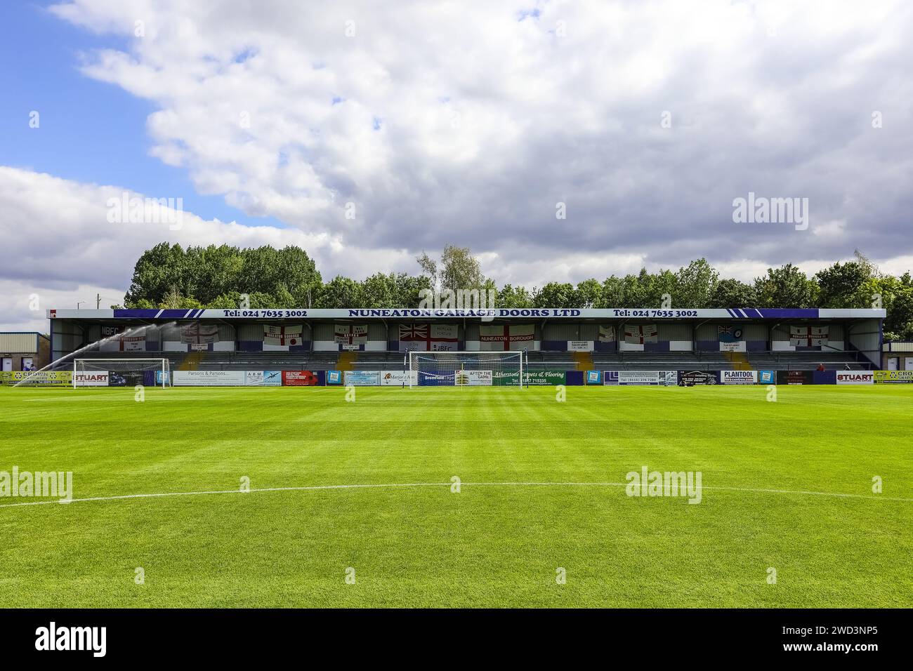 Das First Class Safety Stadium, Liberty Way, Nuneaton Heimstadion des Nuneaton Borough Football Club. Stockfoto