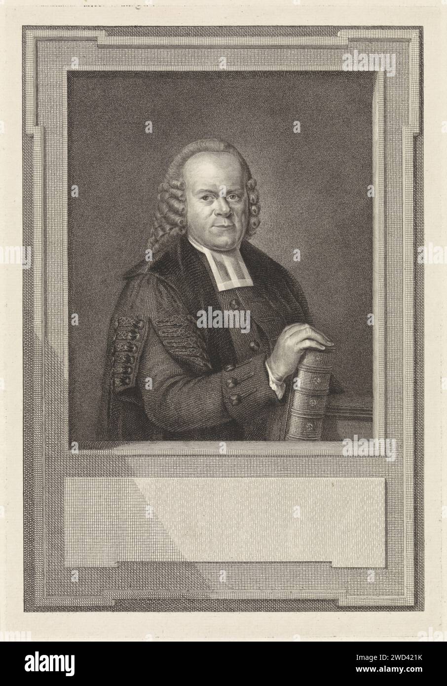 Portret Van Gisberus Bonnet, Reinier Angle (I), nach Jacob Maurer, 1783 Druck Portrait von Gisberus Bonnet, Theologe und Professor in Utrecht. Amsterdamer Papierätzung/Gravur Stockfoto