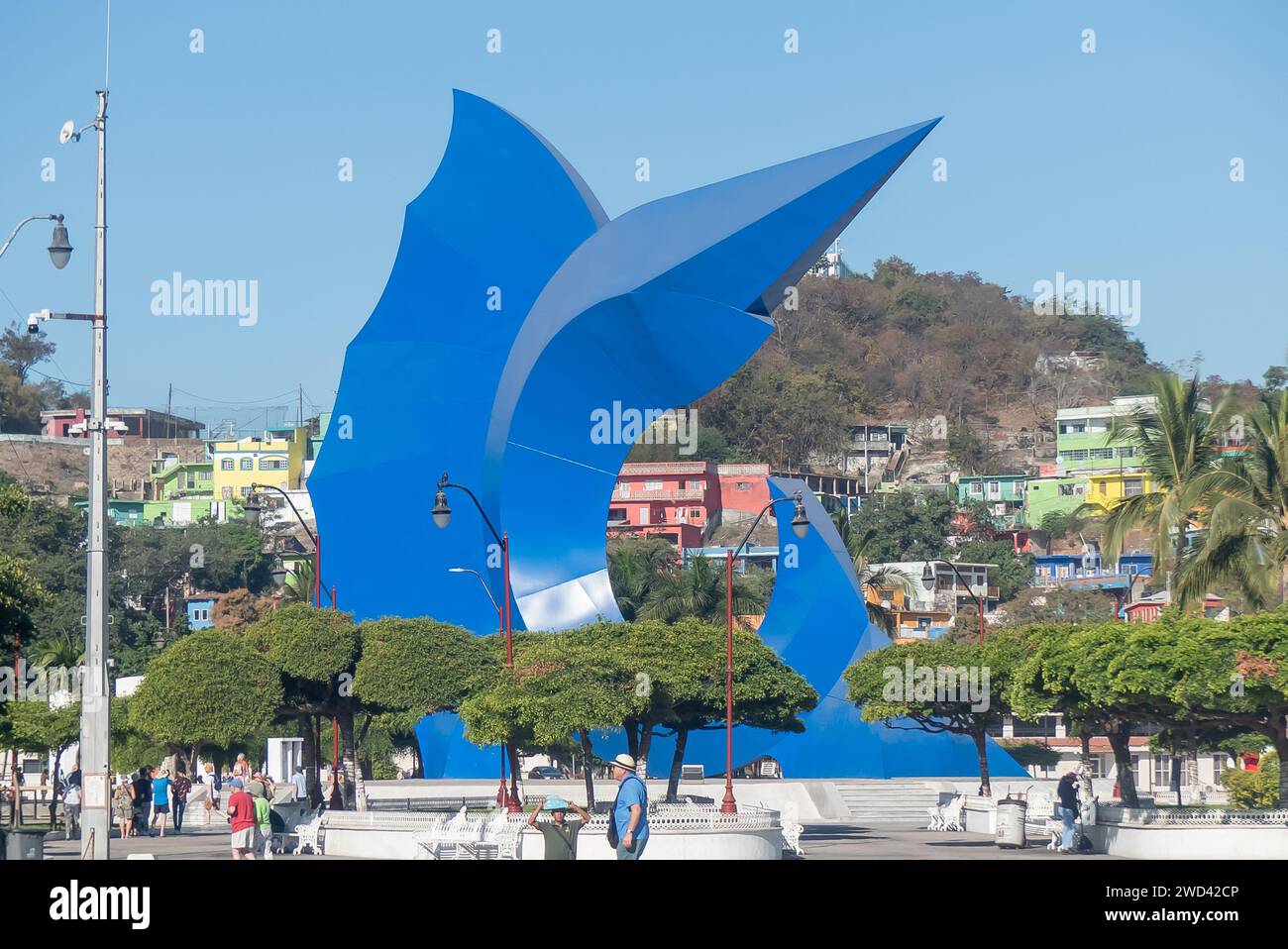 Manzanillos „Segelfisch“-Skulptur Stockfoto