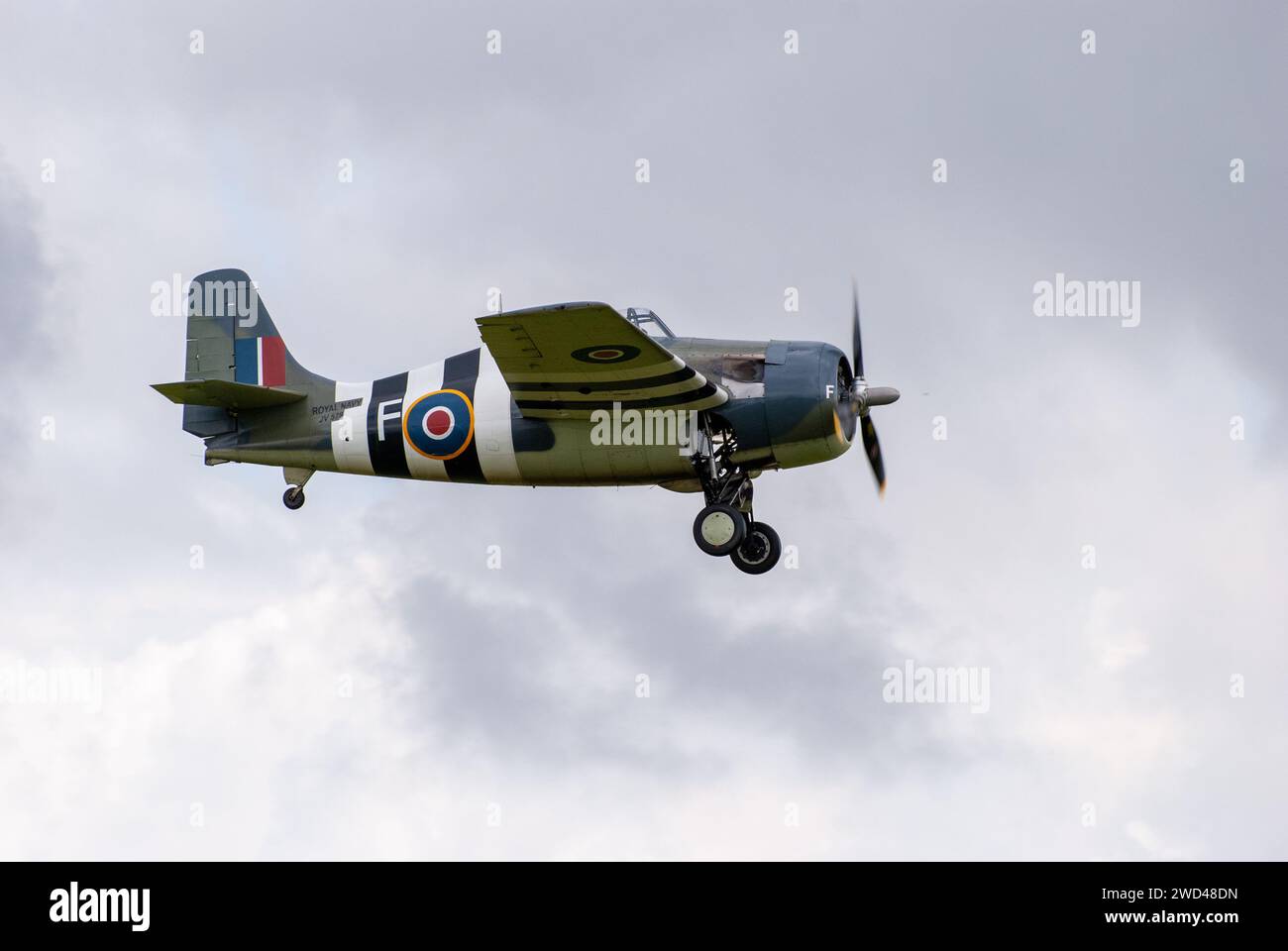 Grumman FM-2 Wildcat, Fleet Air Arm JV579, Flying Legends 2014 Duxford UK Stockfoto