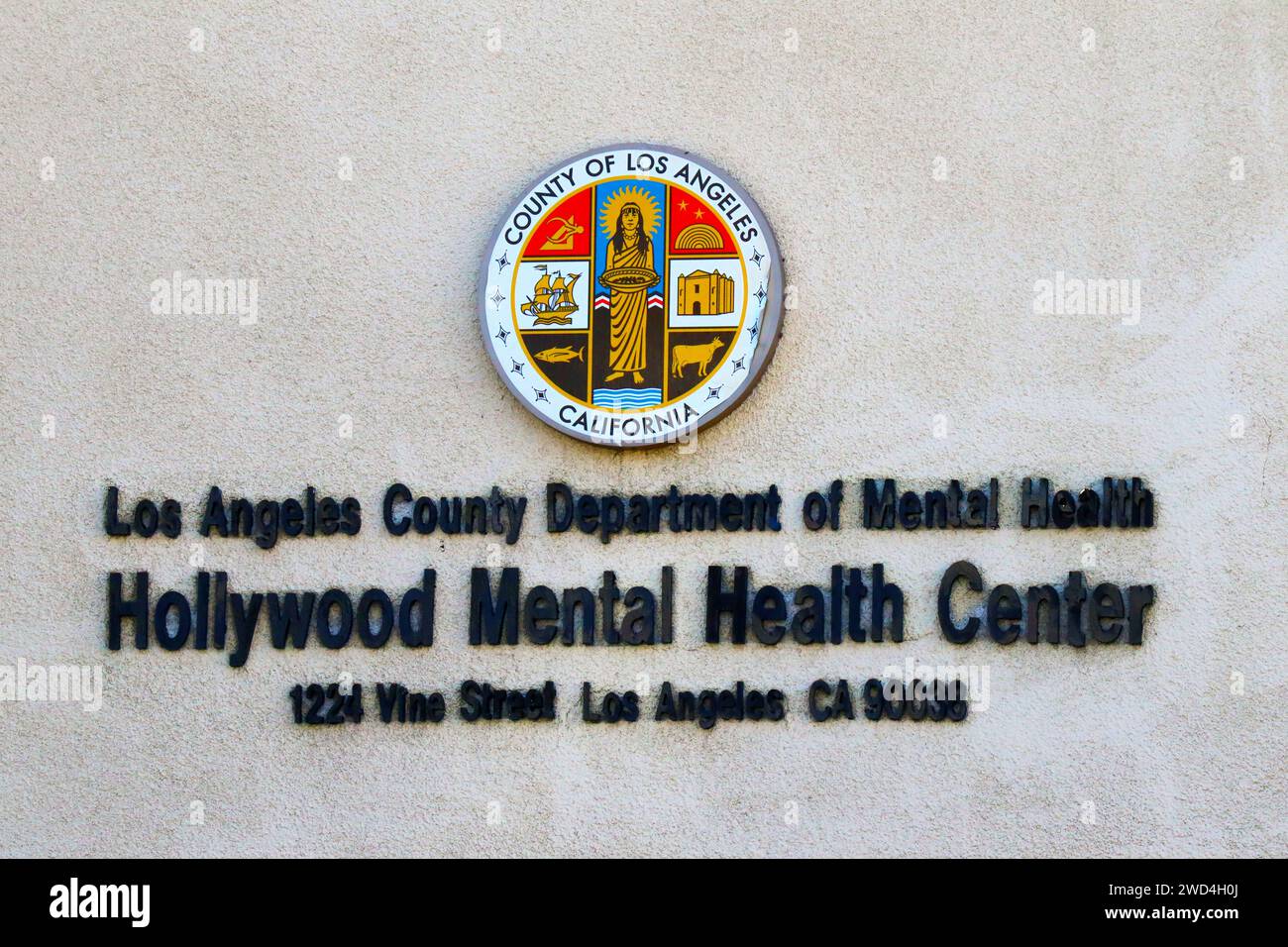 Los Angeles, Kalifornien: Los Angeles County Department of Medical Health, Hollywood Mental Health Center, 1224 Vine Street, Los Angeles Stockfoto