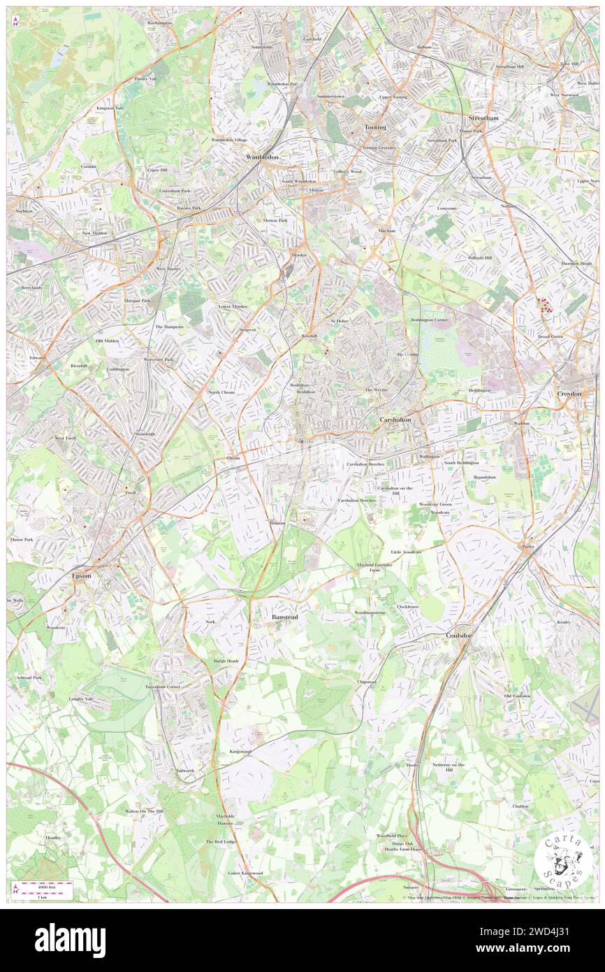 Sutton, Greater London, Sutton, England, N 51 21' 30'', S 0 11' 33'', Karte, Cartascapes Map veröffentlicht im Jahr 2024 Begeben Sie sich auf eine Entdeckungsreise mit unserer geografischen Karte von Cartascapes, einem fesselnden Tor zu den vielfältigen Wandteppichen der Landschaften, Ökosysteme und Kulturen der Erde. Diese Karte überwindet die Grenzen der Zeit und webt eine visuelle Erzählung, die in die komplizierte Vergangenheit, Gegenwart und potenzielle Zukunft unseres Planeten eintaucht. Als Kompass durch die Wunder der Erdgeographie lädt er Sie ein, die Verflechtungen aller Lebewesen zu erkunden und zu schätzen. Stockfoto