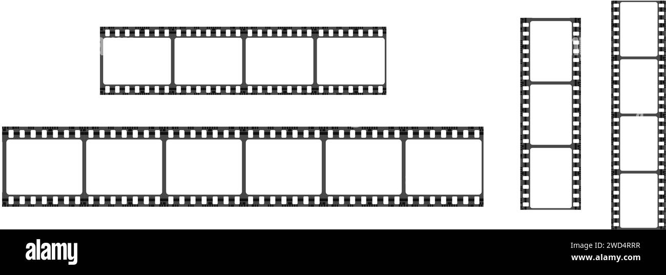 Filmstreifen. Isoliert. Kinokonzept. Realistischer Vektor. Stock Vektor