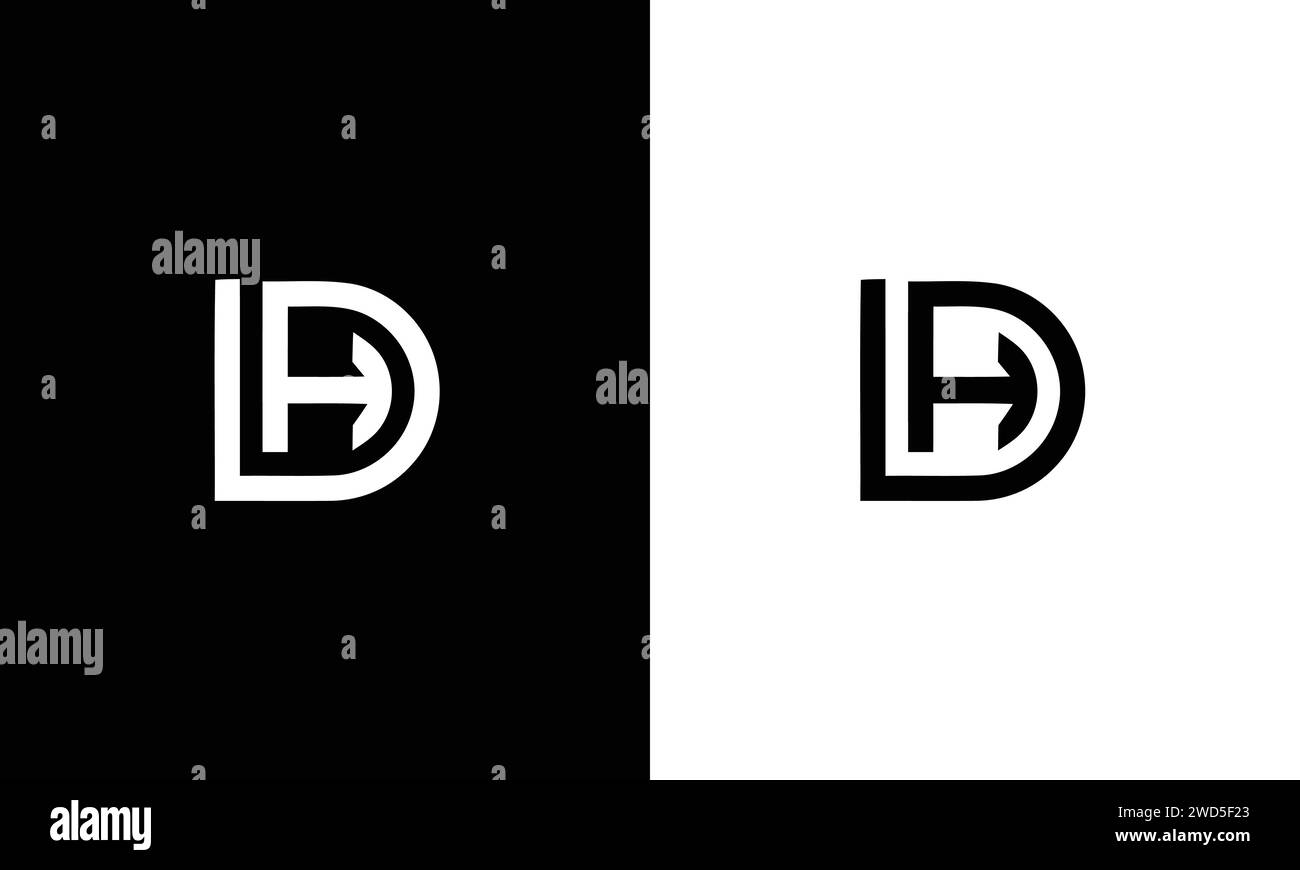 DH- oder HD-Letter Initial Logo Design, Vektorvorlage Stock Vektor